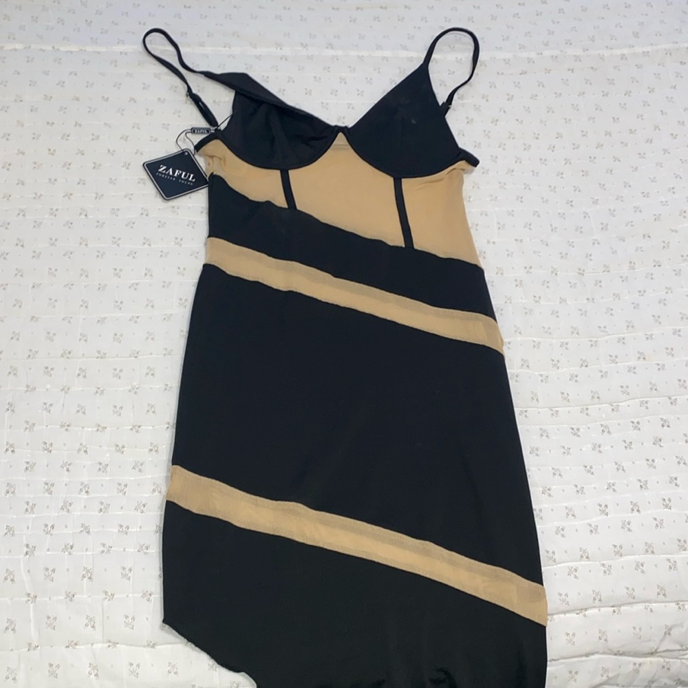 Black mini cut out dress